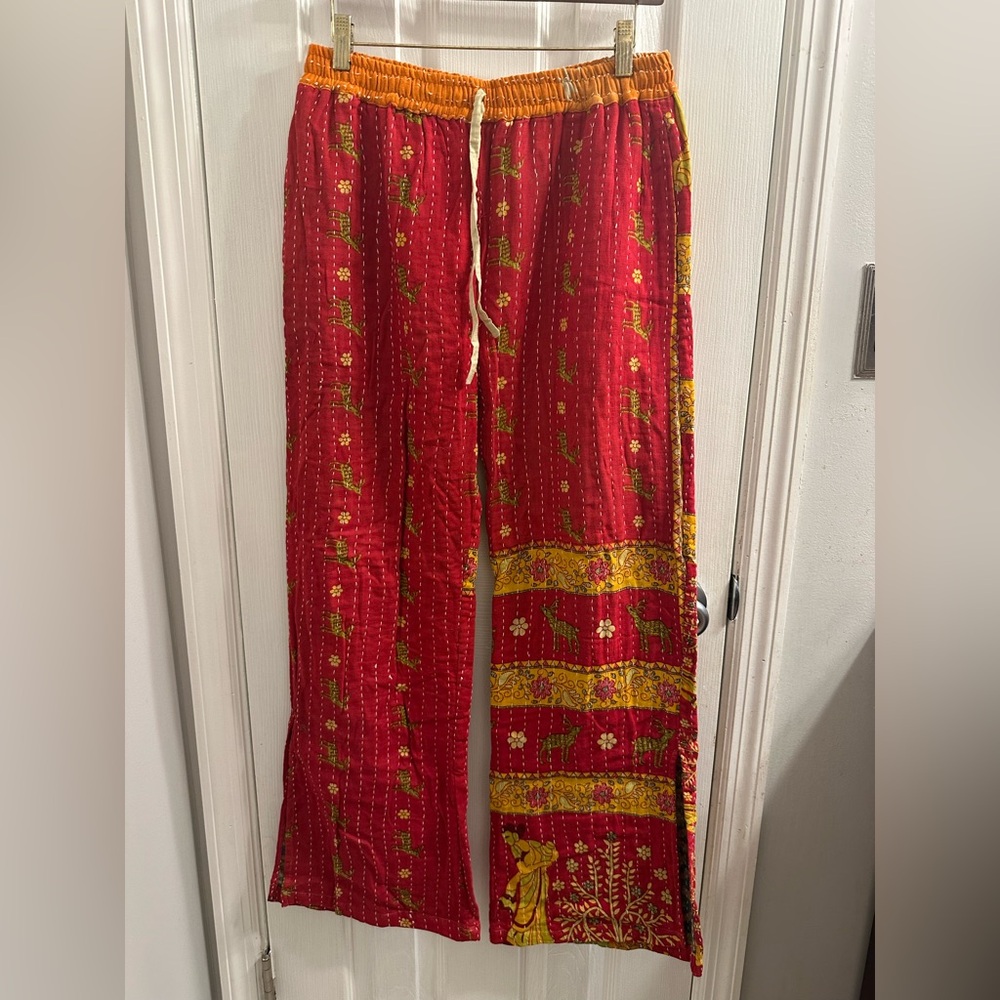 Deer and Floral Kantha Pants